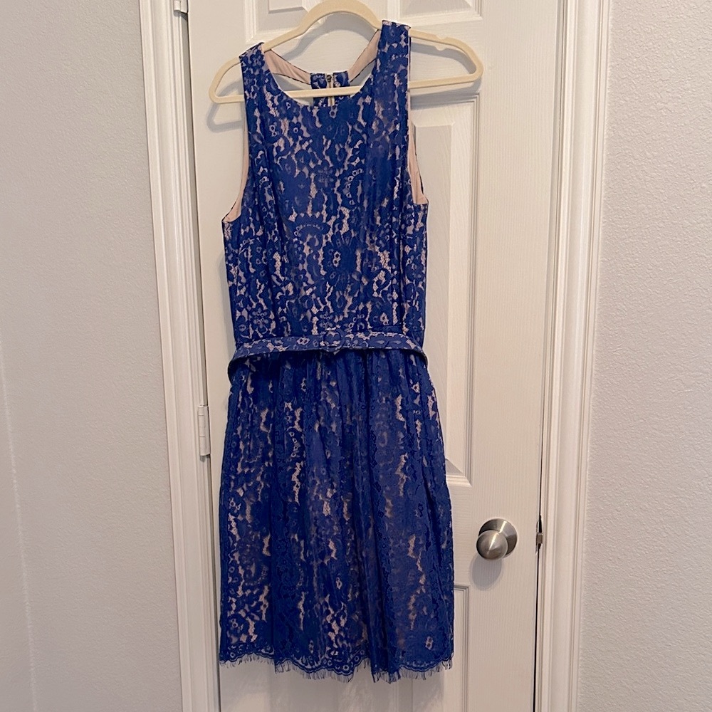 Elegant Blue Lace Cocktail Dress